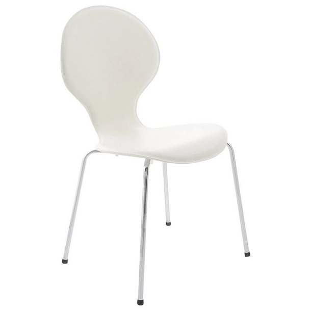 Kokoon Design - Krzesło skórzane Vlind - białe