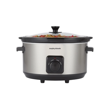 Morphy Richards - Wolnowar Ceramic Slow Cooker - srebrny, pojemność 6,5L